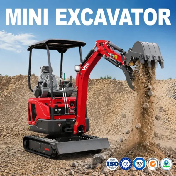 1.6 Ton Mini Excavator CE Euro 5 Excavator Free Shipping