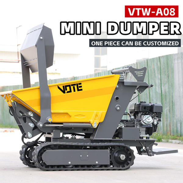 23 HP Chinese Gasoline Rubber Track Crawler Power Barrow Mini Dumper