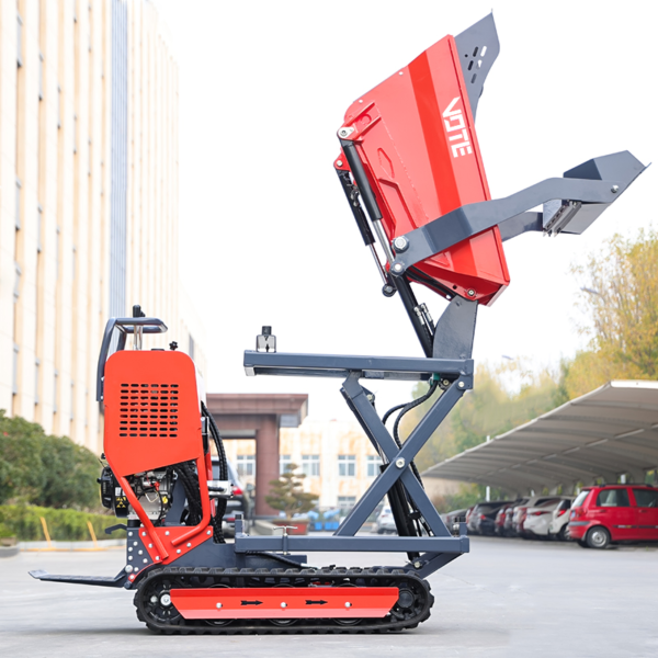 300kg 500kg 800kg Load Capacity Gasoline Engine Powered Rubber Track Mini Cart Transporter, Crawler Mini Dumper