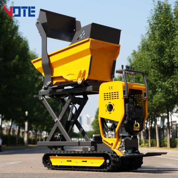 500kg Weight Hydraulic Mini Dumper Powered Rubber Track Mini Cart Transporter Crawler Mini Dumper