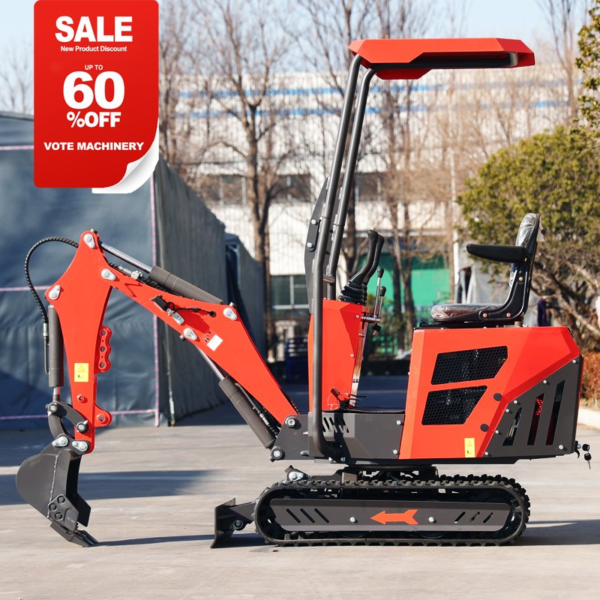 Agricultural Orchard 1 Ton Mini Excavator 0.8 Ton CE EPA Multifunctional Hydraulic Small Digger 1000kg Factory Customized Sale