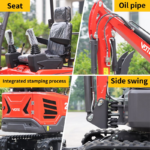 Agricultural Orchard Mini Excavator 1000kg with Swing Boom 1t 2 Ton Price EPA/Euro 5 Mini Digger Factory Customization for Sale