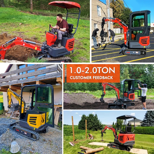 Best Selling 1.6 Ton Mini Excavator EPA/Euro 5 1 Ton 2 Ton Crawler Excavators Hydraulic Agricultural Digger