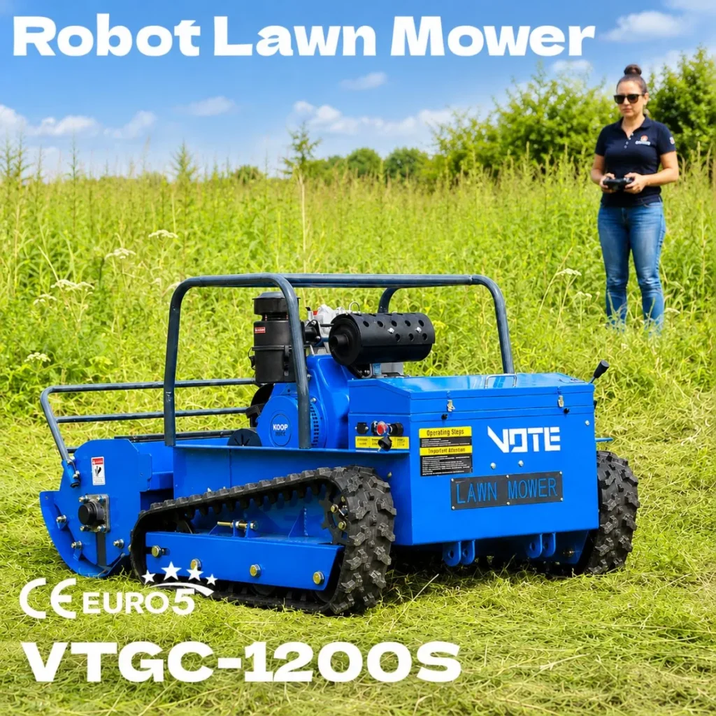 CE Certified Lawn Mower with 1200mm Width, Suitable for Grassy Slopes and Forestry China Factory Price