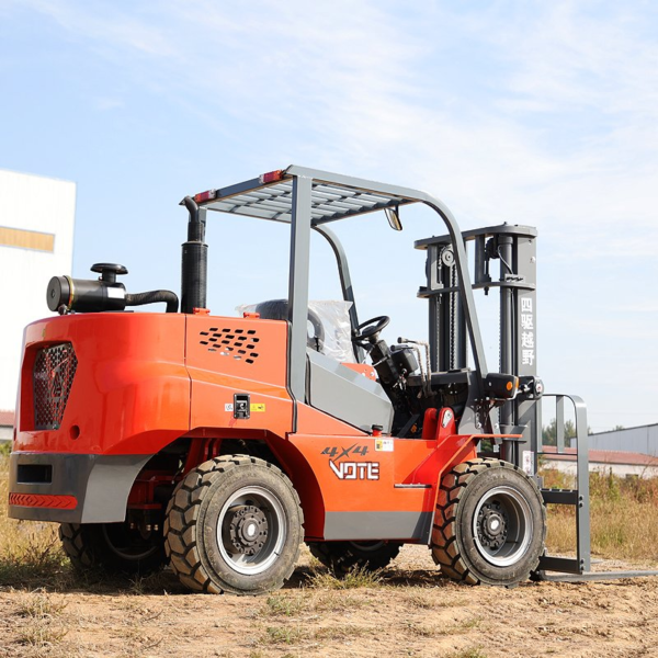 China 4 Wheel Drive New Terrain Forklift Diesel Outdoor Use off Road Forklift Portable 3.5 Ton All Terrain Forklifts