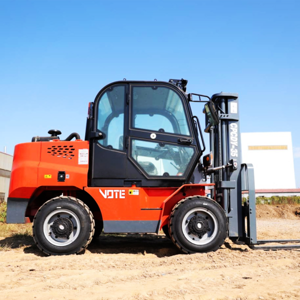 China 4 Wheel Drive off-Road Diesel Forklift Price 3.5 Ton New Terrain Forklift Outdoor Use Rough Terrain Forklift