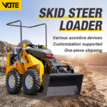 China Factory Direct Mini Skid Steer Loader with 25HP Diesel Engine High Hydraulic Flow Powerful Wheel Loader for Sale