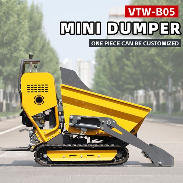 EPA China Self-Loading Mini Crawler Transporter Rubber Track Dumper 0.8 Ton-8ton with Lift and Crane Mini Dumper for Sale