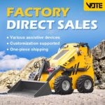 Factory Direct Mini Skid Steer Loader with 25HP Diesel Engine High Hydraulic Flow Powerful Mini Crawler Loader 4X4