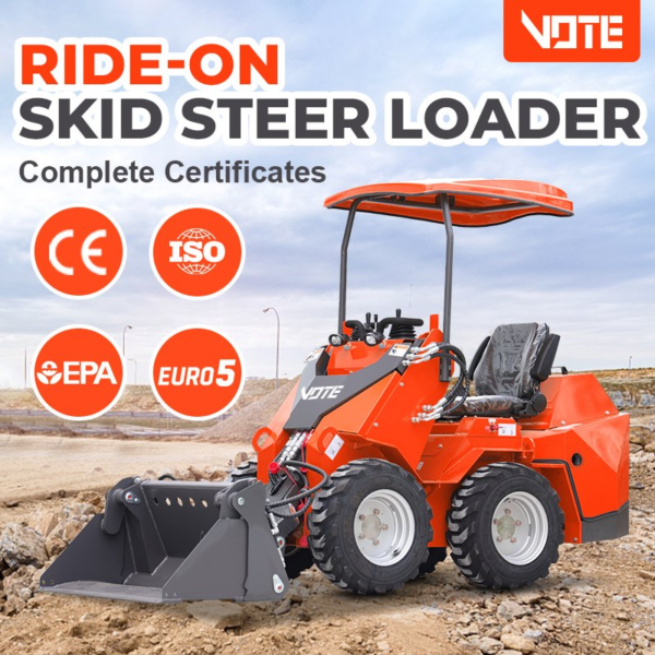 Factory Direct Mini Skid Steer Loader with 25HP Diesel Engine High Hydraulic Flow Powerful Mini Crawler Loader 4X4