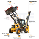 Free Shipping Chinese Mini Backhoe Excavator Loader 4X4 Compact Tractor with Loader and Backhoe Cheap Backhoe Loader
