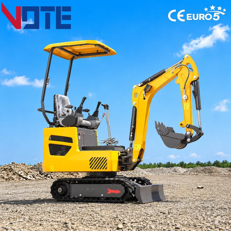 Free Shipping Mini Excavator 1 Ton for Garden Maintenance with Independent Swing Arm Small Digger