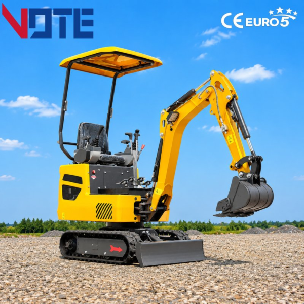 Free Shipping Mini Excavator 1 Ton for Garden Maintenance with Independent Swing Arm Small Digger
