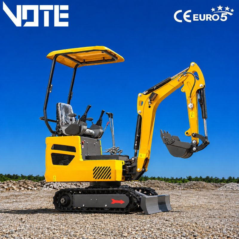 High Maneuver 1 Ton Mini Excavator for Greenhouse Operation with Standard Bucket Attachment Hydraulic Digger Factory Wholesale