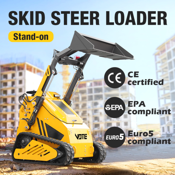 Hot Sale Factory Direct Mini Skid Steer Loader with 25HP Diesel Engine High Hydraulic Flow Powerful Mini Wheel Loader