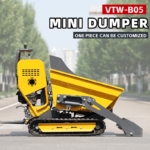 Hydraulic Mini Garden Track Dumper 0.5 Ton Self Loading Gasoline Dump Truck Factory Directly Sale Micro Crawler Transporter