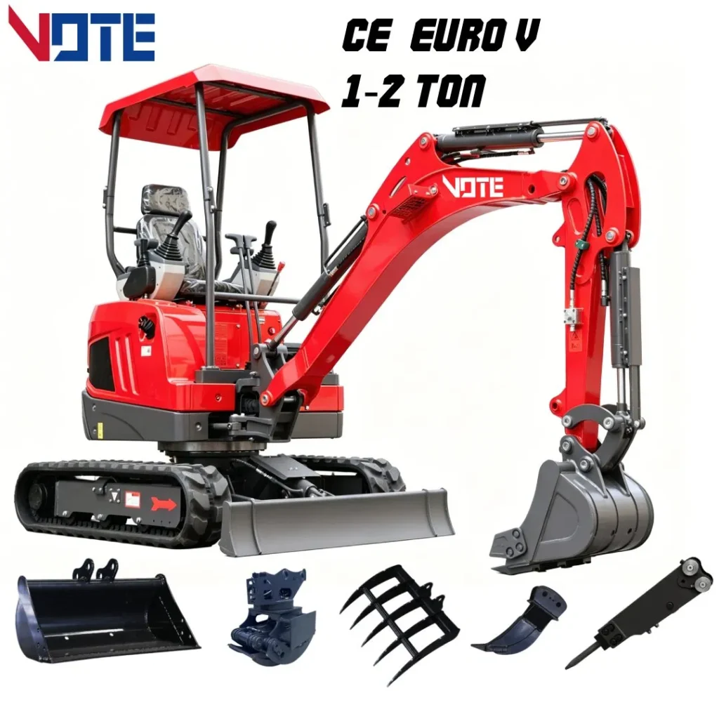 Mini Excavator 1-2 Ton Multifunction Diesel Excavator, Shipped From a Chinese Factory, High Quality and Affordable Wholesale Price