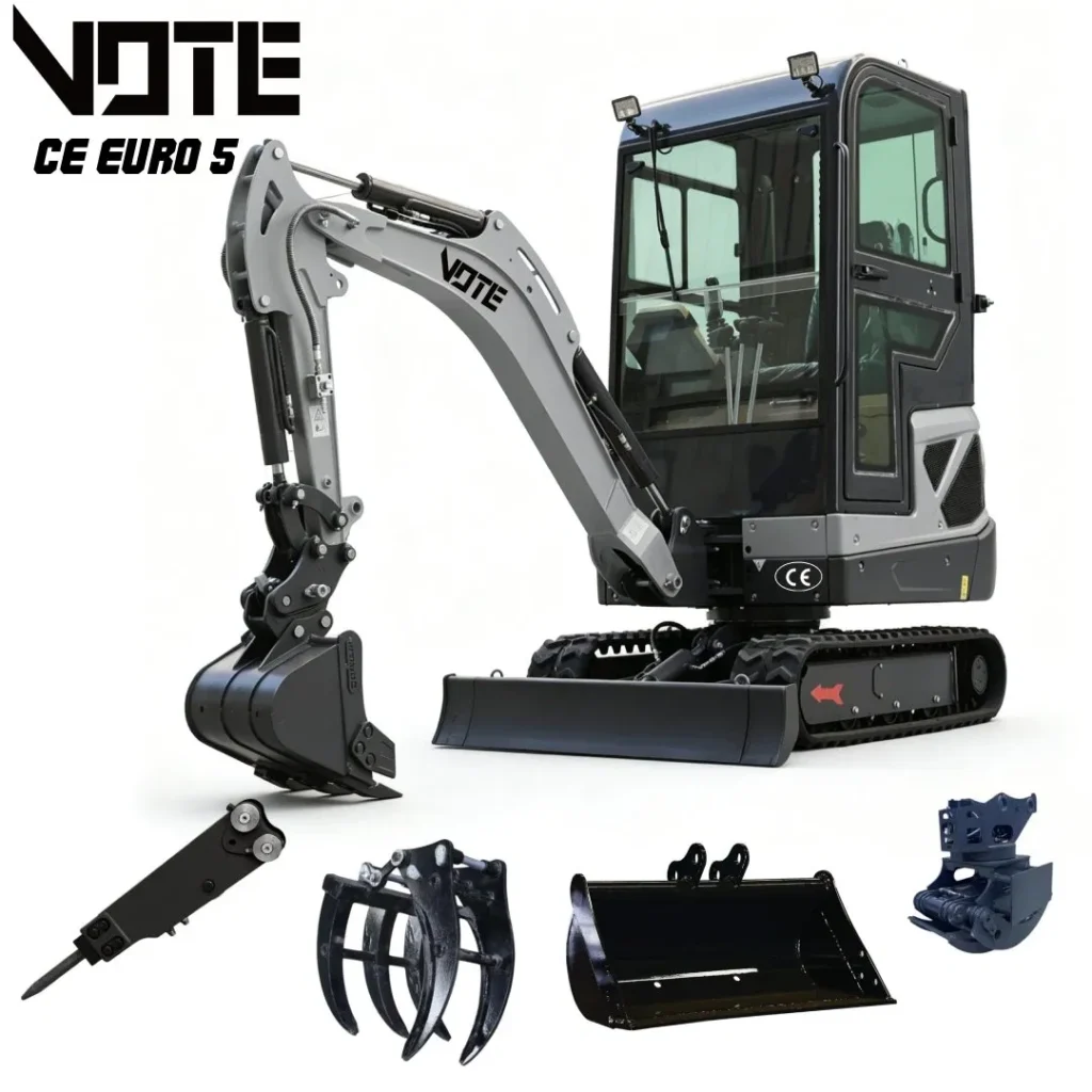 Mini Excavator 1ton 2ton Euro5 Diesel Hydraulic Excavator Fast Delivery