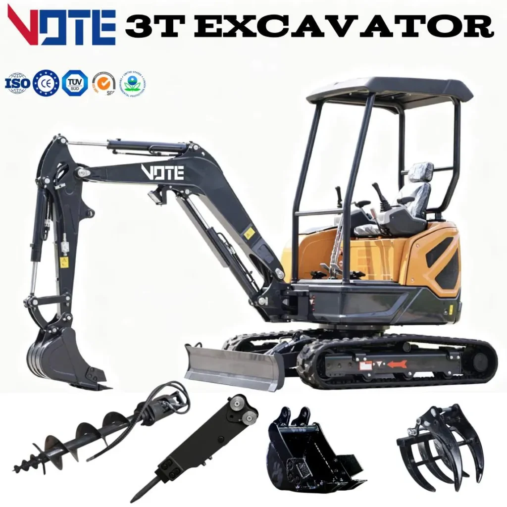 Mini Excavator 2.5 Ton 3 Ton Hydraulic Multifunctional with Air Conditioning CE