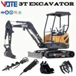 Mini Excavator 2.5 Ton 3 Ton Hydraulic Multifunctional with Air Conditioning CE