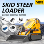 Mini Skid Steer Loader with 4 in 1 Bucket Walk Behind Crawler Mini Skid Steer Loader