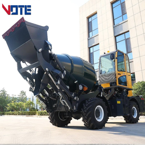 Mixed Concrete Chute Unloading Self Loading Concrete Mixer Car with Auto Weighing Hopper