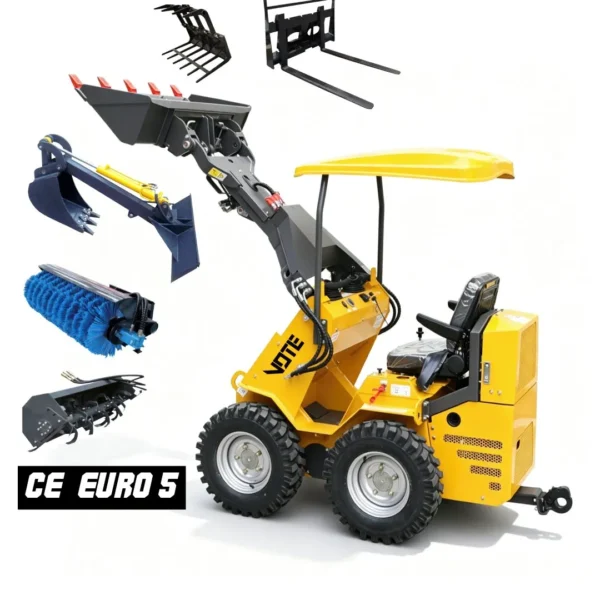 Multifunctional Skid Steer Loader 4X4 Hydraulic Mini Loader Indoor and Outdoor Farm Handling Machine Skid Steer Loader CE