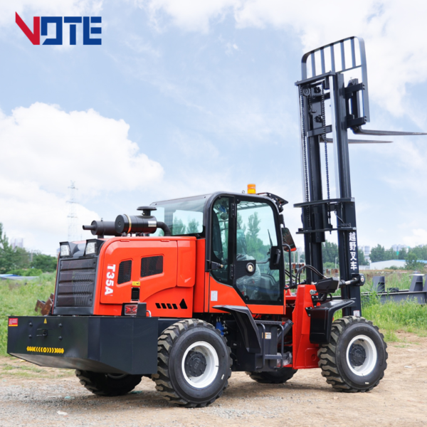 Side Loader Rough Terrain Forklift with Long Fork for Sale Four Wheel Drive All Free Shipping