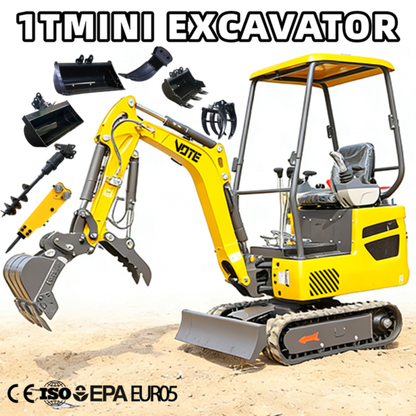 Vote Mini Excavator 1 Ton 1.6 Ton 2 Ton Small Digger Hydraulic Excavator, Suitable for Orchards, Home Use, and Municipal Purposes CE/Euro 5