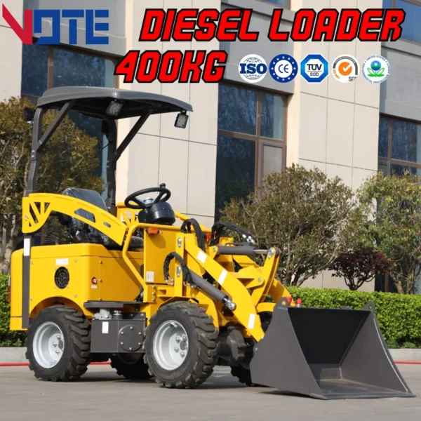Vote Mini Wheel Loader Diesel/Electric 400kg 600kg for Farm & Construction Site