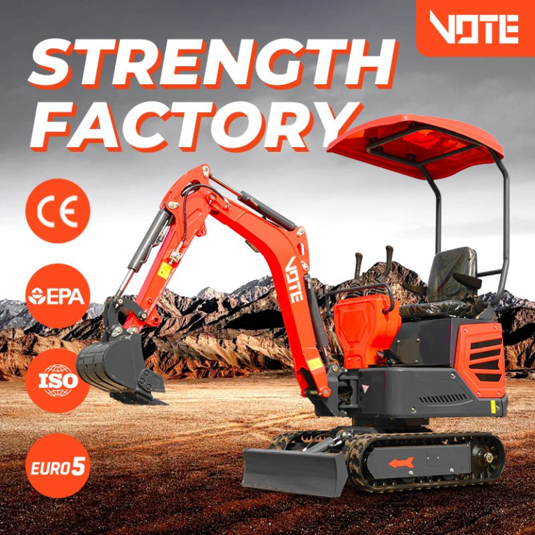 Vote New Vtw-12 Mini Excavator 1.6ton 1ton Small Digger CE Euro5 EPA Engine Bagger Machine with Hydraulic Attachments