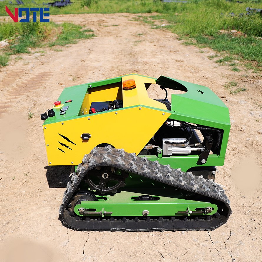 Wheel Type 4WD Agriculture Cordless Lawn Mowers Automatic Remote Control Lawn Mower