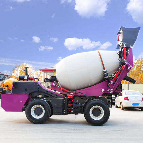 Wheeled Hydraulic Self Loading Concrete Mixer Truck Can Automatically Load and Unload Materials